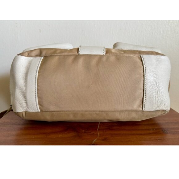 PRADA Vitello-Trimmed Tessuto Double Pocket Buckle Flap Shoulder Bag - Picture 5 of 16